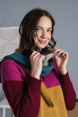 Madrid - smalle sjaal met kleurenvelden